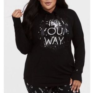 Torrid Find Your Way Black Space Hoodie 0 Large 12 *NEW*